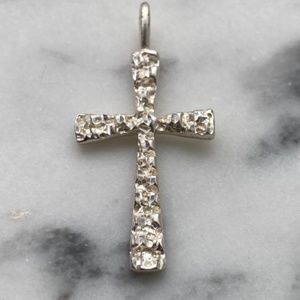 Vintage Solid Sterling Silver Textured Cross